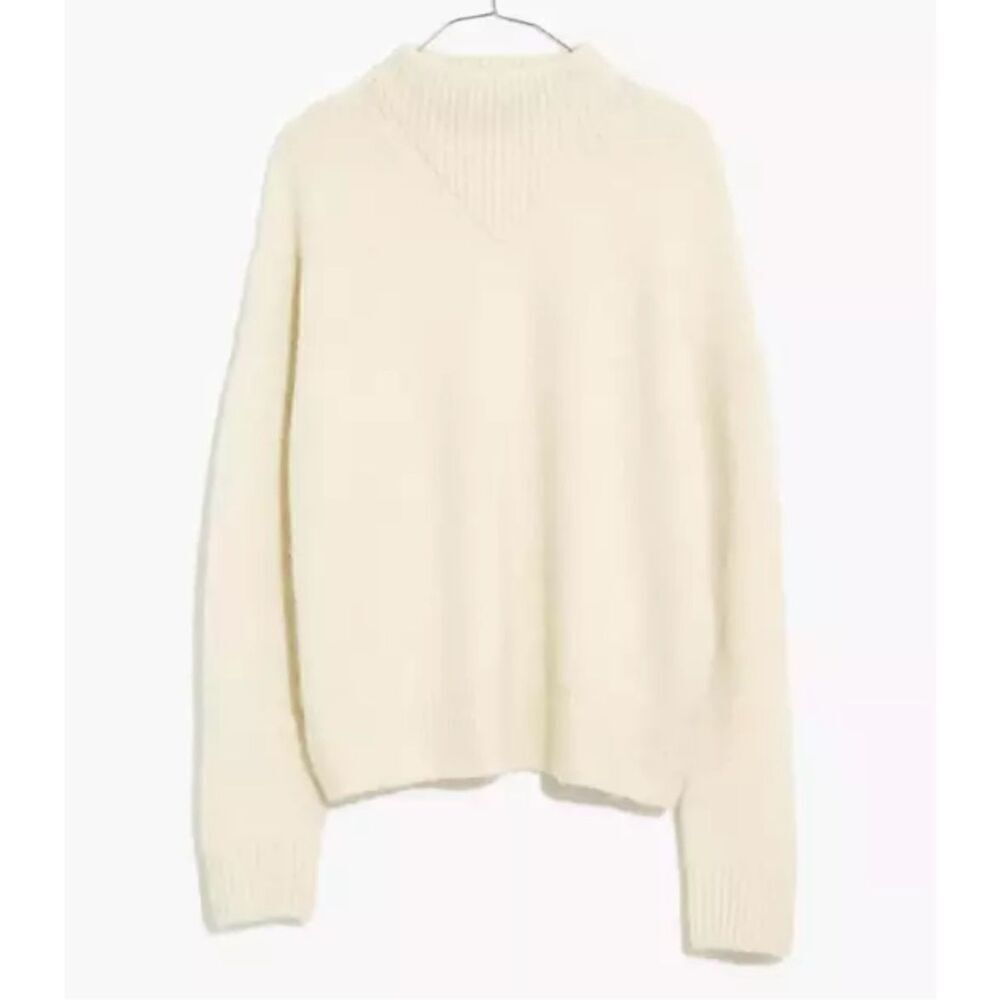 NEW‎ Madewell Women's Dillon Mockneck Pullover Sweater M Cream